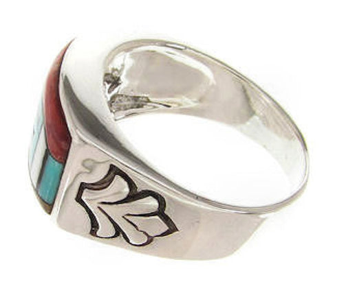 Silver Multicolor Native American Design Ring Size 10-3/4 YS67312